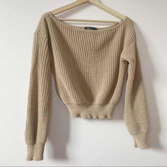 Boohoo Tops - 3/20💫 BOOHOO | Knitted off the shoulder semi crop